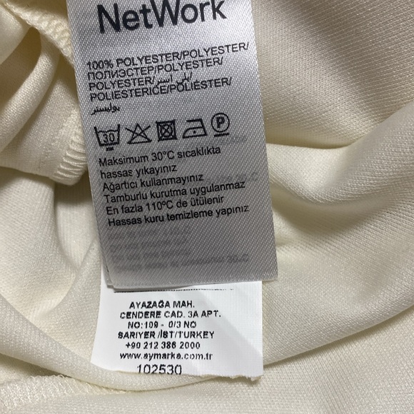 NWT Network Mini Dress, Size 38 EU M-10 US Color ivory-metallic gold stripes - Picture 9 of 13